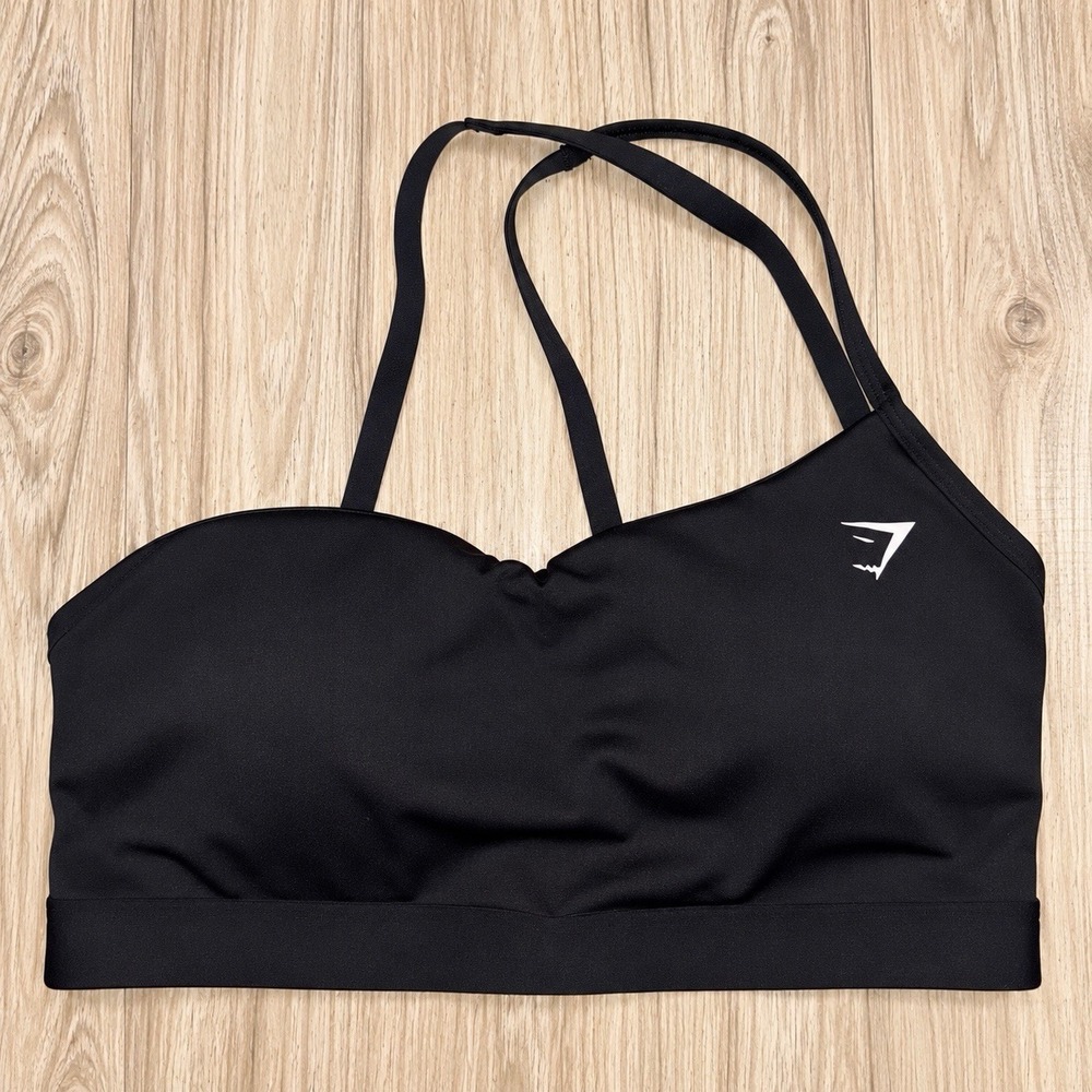 Gymshark Black Strappy Sports Bra Adjustable Strap Athletic Workout Top Small